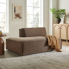 Restore Mocha Performance Fabric Upholstered Left-Facing Armless Modular Chaise - Ornate Home