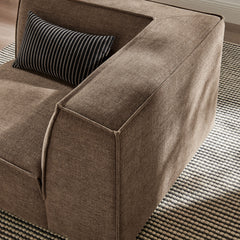 Restore Mocha Performance Fabric Upholstered Modular Corner Chair - Ornate Home