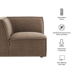 Restore Mocha Performance Fabric Upholstered Modular Corner Chair - Ornate Home