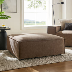 Restore Mocha Performance Fabric Upholstered Modular Ottoman - Ornate Home