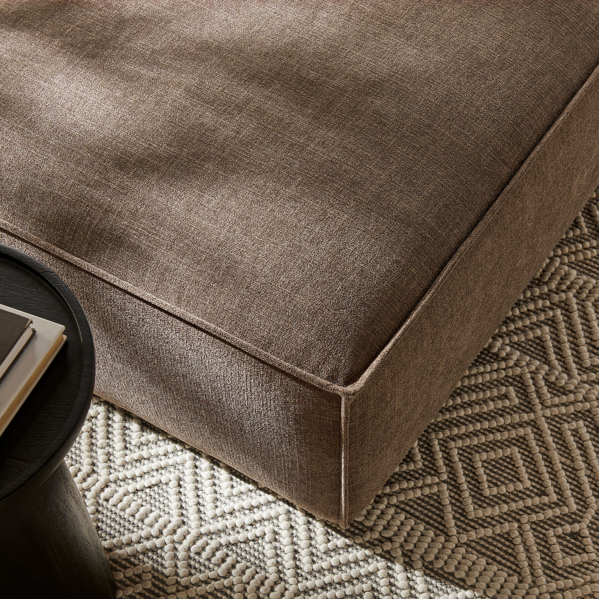 Restore Mocha Performance Fabric Upholstered Modular Ottoman - Ornate Home