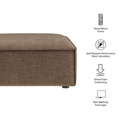 Restore Mocha Performance Fabric Upholstered Modular Ottoman - Ornate Home