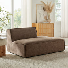 Restore Mocha Performance Fabric Upholstered Right-Facing Armless Modular Chaise - Ornate Home