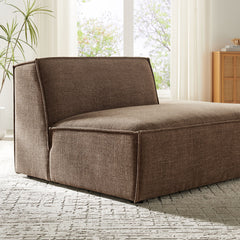 Restore Mocha Performance Fabric Upholstered Right-Facing Armless Modular Chaise - Ornate Home