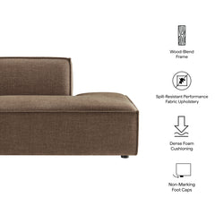 Restore Mocha Performance Fabric Upholstered Right-Facing Armless Modular Chaise - Ornate Home