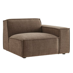 Restore Mocha Performance Fabric Upholstered Right-Facing Modular Lounge Chair - Ornate Home