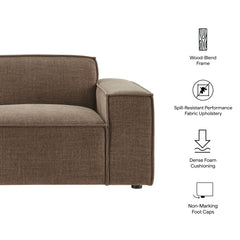 Restore Mocha Performance Fabric Upholstered Right-Facing Modular Lounge Chair - Ornate Home