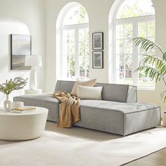 Restore Pewter 2-Piece Performance Fabric Upholstered Modular Loveseat - 40.5x112" - Ornate Home