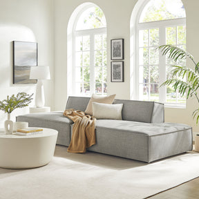 Restore Pewter 2-Piece Performance Fabric Upholstered Modular Loveseat - 40.5x112" - Ornate Home