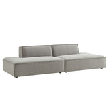 Restore Pewter 2-Piece Performance Fabric Upholstered Modular Loveseat - 40.5x112" - Ornate Home