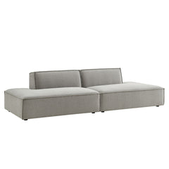 Restore Pewter 2-Piece Performance Fabric Upholstered Modular Loveseat - 40.5x112" - Ornate Home