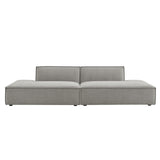 Restore Pewter 2-Piece Performance Fabric Upholstered Modular Loveseat - 40.5x112" - Ornate Home