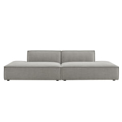 Restore Pewter 2-Piece Performance Fabric Upholstered Modular Loveseat - 40.5x112" - Ornate Home