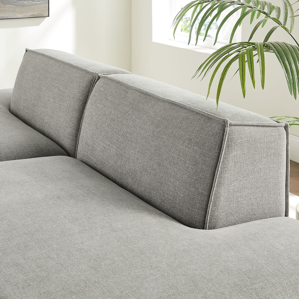 Restore Pewter 2-Piece Performance Fabric Upholstered Modular Loveseat - 40.5x112" - Ornate Home