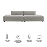 Restore Pewter 2-Piece Performance Fabric Upholstered Modular Loveseat - 40.5x112" - Ornate Home