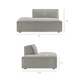 Restore Pewter 2-Piece Performance Fabric Upholstered Modular Loveseat - 40.5x112" - Ornate Home