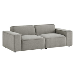 Restore Pewter 2-Piece Performance Fabric Upholstered Modular Loveseat - 40.6x83.4" - Ornate Home