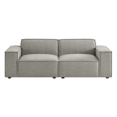Restore Pewter 2-Piece Performance Fabric Upholstered Modular Loveseat - 40.6x83.4" - Ornate Home