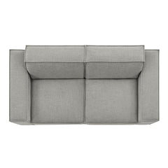 Restore Pewter 2-Piece Performance Fabric Upholstered Modular Loveseat - 40.6x83.4" - Ornate Home