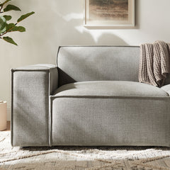 Restore Pewter 2-Piece Performance Fabric Upholstered Modular Loveseat - 40.6x83.4" - Ornate Home