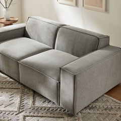 Restore Pewter 2-Piece Performance Fabric Upholstered Modular Loveseat - 40.6x83.4" - Ornate Home