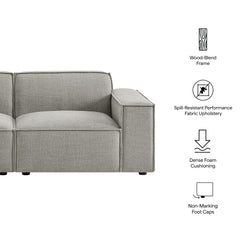 Restore Pewter 2-Piece Performance Fabric Upholstered Modular Loveseat - 40.6x83.4" - Ornate Home