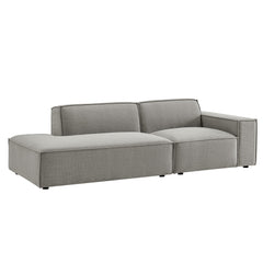 Restore Pewter 2-Piece Performance Fabric Upholstered Modular Loveseat - 40.6x97.7" - Ornate Home