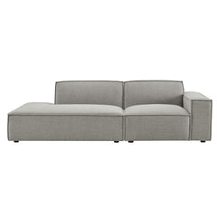 Restore Pewter 2-Piece Performance Fabric Upholstered Modular Loveseat - 40.6x97.7" - Ornate Home