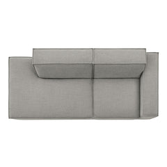 Restore Pewter 2-Piece Performance Fabric Upholstered Modular Loveseat - 40.6x97.7" - Ornate Home