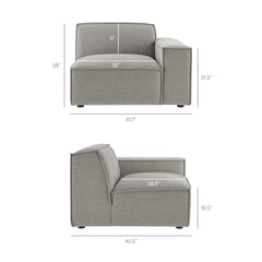 Restore Pewter 2-Piece Performance Fabric Upholstered Modular Loveseat - 40.6x97.7" - Ornate Home