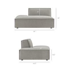 Restore Pewter 2-Piece Performance Fabric Upholstered Modular Loveseat - 40.6x97.7" - Ornate Home