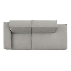 Restore Pewter 2-Piece Performance Fabric Upholstered Modular Loveseat - 40.6x97.7x28" - Ornate Home