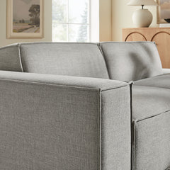 Restore Pewter 2-Piece Performance Fabric Upholstered Modular Loveseat - 40.6x97.7x28" - Ornate Home