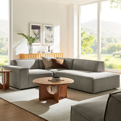 Restore Pewter 3-Piece Performance Fabric Upholstered Modular L-Shaped Sectional Sofa - 82.3x96.6" - Ornate Home