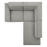 Restore Pewter 3-Piece Performance Fabric Upholstered Modular L-Shaped Sectional Sofa - 82.3x96.6" - Ornate Home