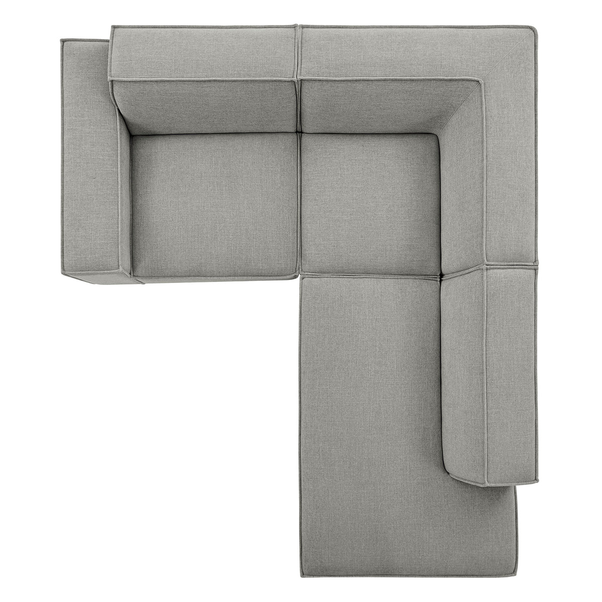 Restore Pewter 3-Piece Performance Fabric Upholstered Modular L-Shaped Sectional Sofa - 82.3x96.6" - Ornate Home