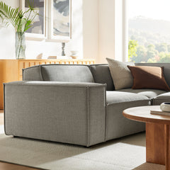 Restore Pewter 3-Piece Performance Fabric Upholstered Modular L-Shaped Sectional Sofa - 82.3x96.6" - Ornate Home