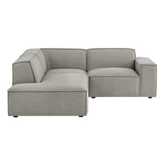 Restore Pewter 3-Piece Performance Fabric Upholstered Modular L-Shaped Sectional Sofa - 82.3x96.6x28" - Ornate Home