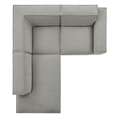 Restore Pewter 3-Piece Performance Fabric Upholstered Modular L-Shaped Sectional Sofa - 82.3x96.6x28" - Ornate Home