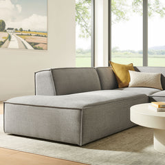 Restore Pewter 3-Piece Performance Fabric Upholstered Modular L-Shaped Sectional Sofa - 82.3x96.6x28" - Ornate Home