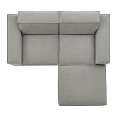 Restore Pewter 3-Piece Performance Fabric Upholstered Modular Loveseat with Ottoman - Ornate Home