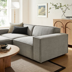 Restore Pewter 3-Piece Performance Fabric Upholstered Modular Loveseat with Ottoman - Ornate Home