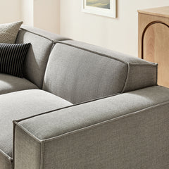 Restore Pewter 3-Piece Performance Fabric Upholstered Modular Loveseat with Ottoman - Ornate Home