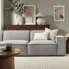 Restore Pewter 3-Piece Performance Fabric Upholstered Modular Sofa Set - Ornate Home