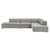 Restore Pewter 4-Piece Performance Fabric Upholstered Modular L-Shaped Armless Sectional Sofa - Ornate Home