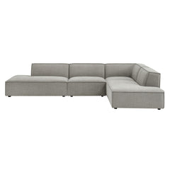 Restore Pewter 4-Piece Performance Fabric Upholstered Modular L-Shaped Armless Sectional Sofa - Ornate Home