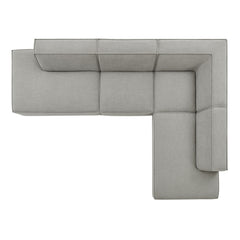 Restore Pewter 4-Piece Performance Fabric Upholstered Modular L-Shaped Armless Sectional Sofa - Ornate Home