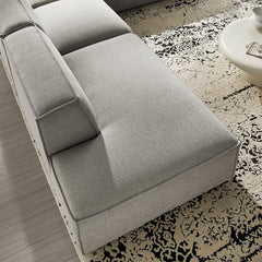 Restore Pewter 4-Piece Performance Fabric Upholstered Modular L-Shaped Armless Sectional Sofa - Ornate Home