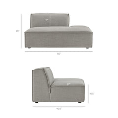 Restore Pewter 4-Piece Performance Fabric Upholstered Modular L-Shaped Armless Sectional Sofa - Ornate Home