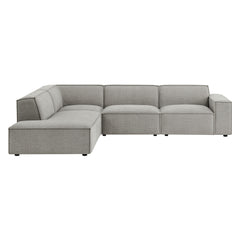Restore Pewter 4-Piece Performance Fabric Upholstered Modular L-Shaped Sofa - 96.5x117.3" - Ornate Home